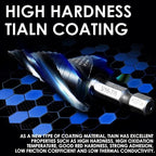 M35 Cobalt Step Drill Bit, Four Spiral Flute Unibit Step Drill Bit (3/16"-7/8") Wear-Resistant TiAlN Coated, 1/4" Hex Shank for Metal, Carbon Steel, Stainless Steel, Wood, Plastic (12 Size)