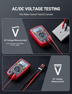 AstroAI Digital Multimeter Tester 2000 Counts with DC AC Voltmeter and Ohm Volt Amp Meter; Measures Voltage, Current, Resistance, Continuity and Diode, Black