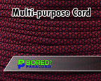 BORED? PARACORD! 550 lb Paracord - Ideal for Crafting, Camping, DIY Projects, Active & Military Outdoors - Strong Survival Rope - Tactical Parachute Cord Type III - Blood Diamonds 50 Feet