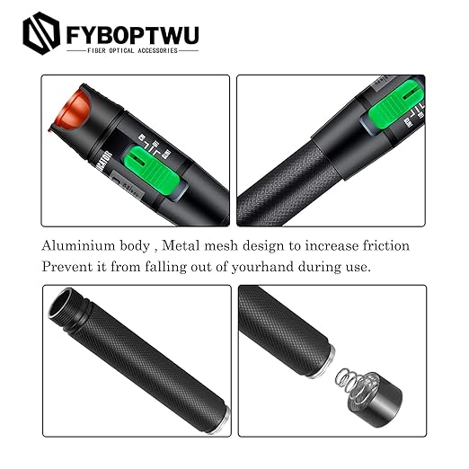 3pcs Professional Visual Fault Locator Fiber Optic Tester - Includes 3pcs 9/125μm Singlemode FC/LC Adapters | for Fiber Optic Cable Maintenance, Network Installation & Repair (Mode Number: VFL-30)