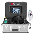 Sanyipace Sewer Camera 100FT/30M, 1080P FHD, Zoom in, Remote Control, Sapphire Lens, Battery Level Display, 12 Adjustable White LEDs, 7'' LCD Screen, Plumbing Pipe Drain Camera, 16GB TF Card