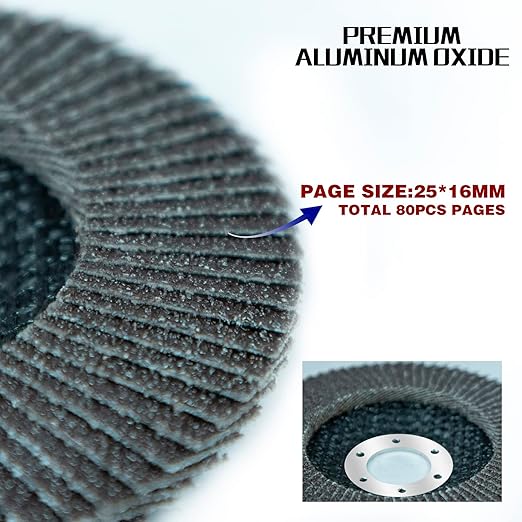 Sali 24 Pack Flap Disc 80 Grit 4.5" x 7/8-Inch Sanding Disc Bevel Type #29 Premium and Industrial Grade Angle Grinder Grinding Wheel High Performance Edge Grinding