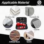 Diamond Core Drill Bit Set - 12pcs (6/6/8/20/25/35/50/75/100mm+20mm Finger Milling Bit+50mm Beveling Chamfer Bit+SDS) Diamond Hole Saw Kit for Porcelain Ceramic Tile Marble Granite