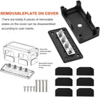 300A Bus Bar Box Nickel Plated Brass Power Distribution Block with 4xM8 (5/16 inch) Terminal Studs Negative Ground Battery Junction Block Buss Bar with Cover DC12 24 48V for Trailer Marine