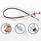 Flexible grabberDrain Snake Tool - The Ultimate 116inch Flexible Grabber for Hair, Unclog Any Drain in Minutes! Gunk & Debris in Sinks, Showers & Tubs. No More Chemicals, Just Quick Results!