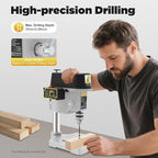 340W Bench Drill Press 3 Adjustable Speed Tabletop Drilling Machine Mini Precision Benchtop for Metal Wooden Jewelry DIY and Crafts Projects