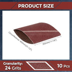 10 Pcs Sanding Belts 11-7/8 x 31-1/2 Inch 24 Grit Aluminum Oxide Abrasive Sandpaper for Belt Sander Metal Grinding Wood Working Weld Rust Removal