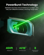MILESEEY S50 Green-Beam Laser Distance Measure - 400ft Laser Measure, P2P, Side-Laser Alignment, Rechargeable, 2.4" IPS Backlit Display, Area/Volume Measurement, 8 Units, Indoor&Outdoor