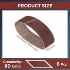 8 Pcs Sanding Belts 4 x 36 Inch 80 Grit Aluminum Oxide Abrasive Sandpaper for Belt Sander Metal Grinding Wood Working Weld Rust Removal
