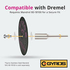 GYROS 1.5” Resin Cut-Off Wheels for Rotary Tools | 12 Double Fiberglass Reinforced Discs | For Wood, Plastic, Stone, Aluminum, Copper, Brass | Dremel Cutting Tool Accessory | Made in USA 11-32154/12