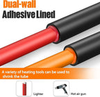 Lsnisni 3.54 Inches Heat Shrink Tubing Kit 180 Pcs, Ratio 3:1 Adhesive Lined, Dual Wall Tube - Marine Grade Waterproof, 7 Diameters, Heat-Shrink Tube, Heat Shrink Cable Sleeve - Black
