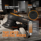 MAXXT Electric 5mm Random Orbital Sander, Palm Sander with Brushless Motor, 5&6Inch Sanding Pads, Central Vacuum, Sanders for Woodworking, Primary Wood and Panel Processing