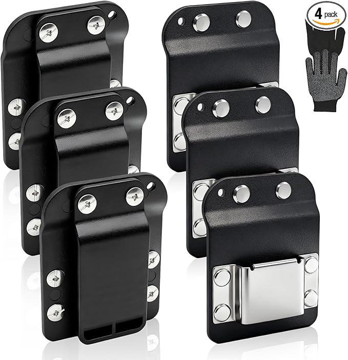 3 Pcs Drill Holder for Tool Belt, Tape Measure Holder with Metal Clip, 2 in Belt Hook Holster for Cordless Drill, Impact Driver, Measuring Tape, Tool Accessories