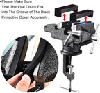 GOXAWEE Universal Bench Vise, 3.15 Inch Table Clamp, 360° Swivel Base, Small Home Vice, Clamp-on Tool for Woodworking, Cutting Conduit, Small DIY Projects, Craft Creation, Sculpting and Modeling