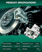 SCITOO 19B2954A 19B2955A Rear Left & Right Disc Brake Calipers Assembly w/Bracket For Mazda For 3,For Volvo For C30/For C70/For S40/For V50