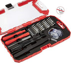 Amazon Basics Electronics Screwdriver Set, 32-Piece Tool Kit for Repair and Maintenance, Red