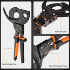 Nasop Heavy Duty Ratcheting Cable Cutter for 750MCM Copper and 1000MCM Aluminum