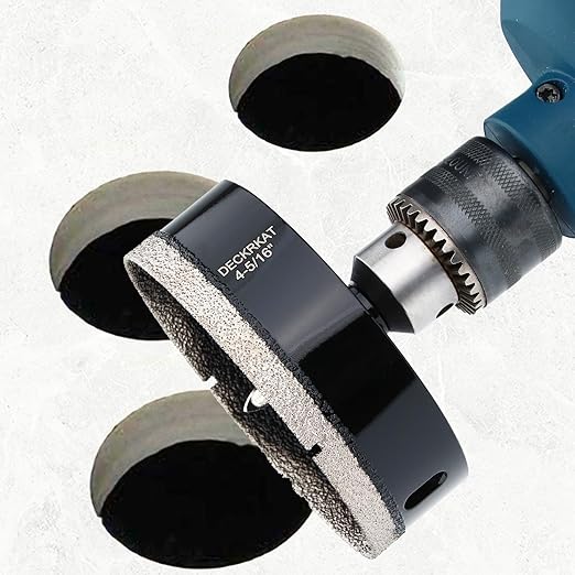 4-5/16 inch Diamond Hole-Saw Bits with Pilot Drill Bit -4-5/16" Diamond Tipped Tile Hole Saws with Guiding Bit Accurate Drilling for Porcelain Tile Ceramic Pottery Granite Stone Glass Bottles 110mm.