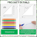 Oudain Military UTM/MGRS Coordinate Scale 7 Assorted Colors Military Map Markers Fine Point Pens Land Navigation Protractor and Map Reading and Grid Coordinate Reader Pairs with Compass