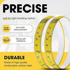 Adhesive Measuring Tapes,Steel Self Tape Measure,1/2" Wide Imperial & Metric Ruler Sticker, Stick On Table Saw and T Track for Woodworking, Drafting (Yellow, Right to Left 78" 2PCS)