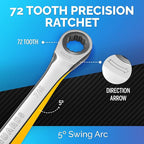 TOOLGUARDS 7/16" Wrench - Ratcheting Wrench - Slim Profile - Ratchet Wrench - 100% Lifetime Satisfaction Guarantee