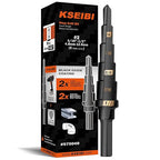 KSEIBI #2 HSS Step Drill Bit Set 3/16-1/2" with 3/8 Shank - Black Oxide Finish for Metal, Wood, Plastic Drilling - Durable, Precision Multi-Sized Bits with 3-Flat Shank 575040