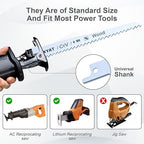 8PCS Reciprocating Saw Blades for Wood Pruning, Including Premium 6Pcs Woodcutting & 2Pcs Carbide Metal Blade with Storage Case (6in 6TPI + 6in18TPI) by RNSXYAT