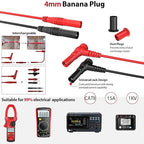 29PCS Multimeter Test Leads Kit with Alligator Clips, Banana Plug Test Leads and Test Probes 1000V 10A CAT III for Fluke/KAIWEETS/INNOVA Multimeter/Voltmeter/Clamp Metert