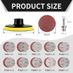 100PCS Angle Grinder Sanding Discs and 4 Inch Hook and Loop Backing Pad (5/8-11 Threads) with 8MM Drill Adapter, Angle Grinder Attachments for Sanding Polishing 40-800 Grits