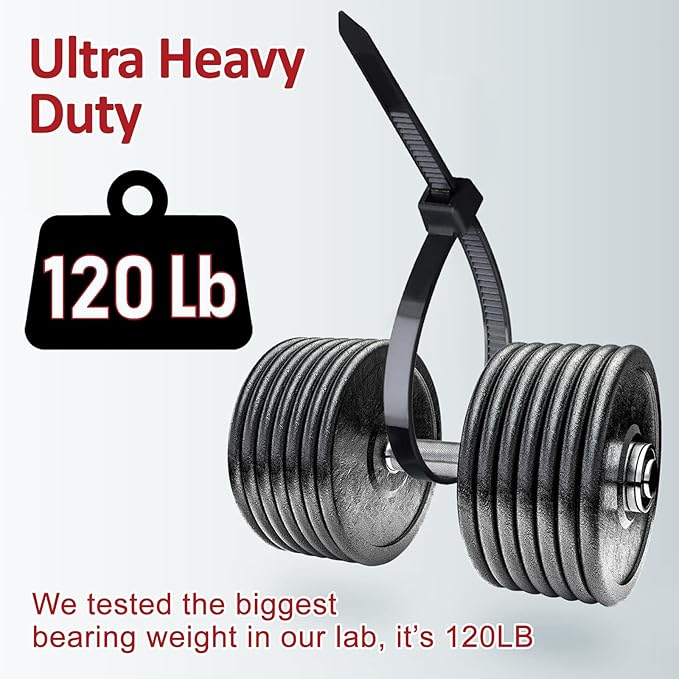 Zip Ties Heavy Duty 14 inch (500 Pack), Heavy Duty Cable Ties with 120 lb Tensile Strength for Outdoor Use, Black Wire Ties, Paloka