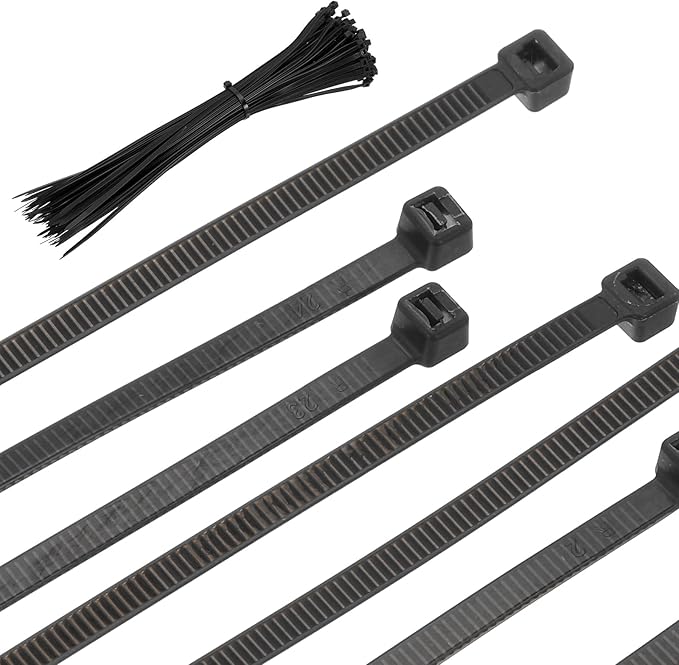 PATIKIL Cable Zip Ties 14 Inch, 100 Pcs Self-Locking Nylon Wire Tie Wraps Heavy Duty Cord Management with 50 lbs Tensile Strength for Indoor and Outdoor, Black (0.2" W)