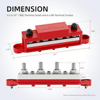 400A Power Distribution Block 12V Bus Bar 4 x 5/16" (M8) Terminal Studs and 6 x #8 Terminal Screws 12 Volt Marine Bus Bar Positive & Negative