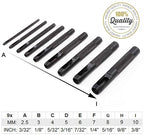 Spurtar Hollow Punch Set 9 Pieces 2.5-10.0mm Heavy Duty Carbon Steel Round Leather Hole Tool Leather Punch Set Kit for Watch Cloth Belt Gaskets with Storage Bag (Black)
