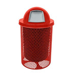 RDT-RED Heavy Duty 32 Gallon Round Trash Receptacle, Liner Included, Red with Dome Lid, Made in America