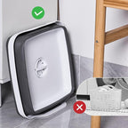 10L Collapsible Wash Basin with Drain Plug (2.6 Gal) – Foldable Portable Sink for Camping, RV, Vegetable Washing – Multi-Use Dish Pan, Ice Beverage Tub, Gray – Pair of Silicone Gloves for Free