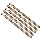 Drill Bit, #14 Cutting Diameter, 4341 HSS Gold Finish 135° Cutting Angle Number Jobber Bits - (Applications: for Drilling Soft Metal Plastic Wood), 5-Pieces