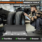 80PCS Modular Wrench Organizer Wrench Holder - Wrench Tool Organizers for Tool Drawer Storage, Wrench Storage Set with Metric & SAE Label, Wrench Rack Tool Gift for Professional Mechanics,Transparent