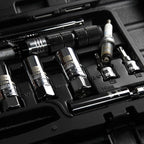 AEROFORCE 14PCS 3/8-Inch Drive Swivel Magnetic Spark Plug Socket Set with 3/8'' Torque Wrench (5-45 Lb.ft/6.8-61.2 Nm), Universal Joint & Extension Bar - Durable CR-V Steel for Easy Spark Plug Removal