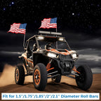 2PCS Solid UTV Whip Light Mount, Aluminium Alloy Thickened UTV Flag Mount, Heavy Duty Light Bar Mounting Bracket 360° Rotation Adjustable Roll Bar Clamp for 1.5"/1.75"/1.85"/2"/2.1" Roll Cage