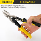 10 Inch Aviation Tin Snips Left Cut, Heavy Duty Sheet Metal Cutter Snips Shears Cutting Metal Sheet Chrome Vanadium Steel Sharp Blades Safety Latch