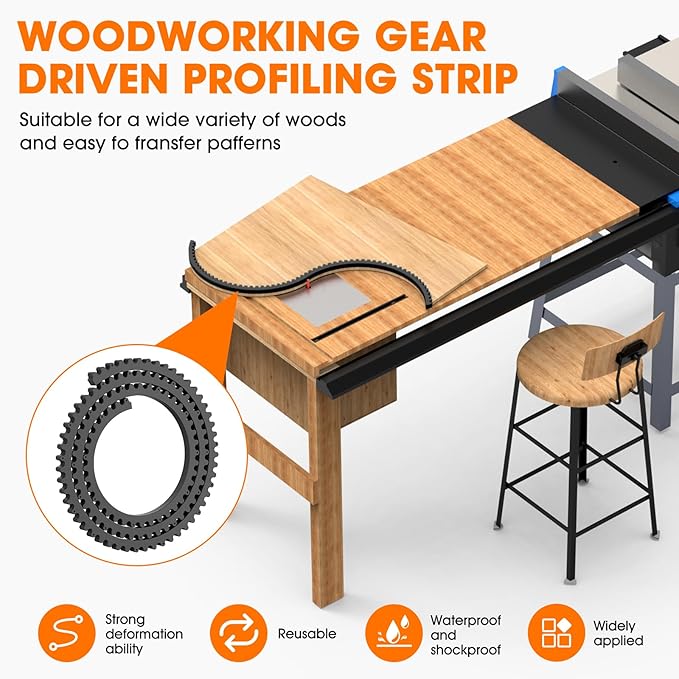 Flexible Router Edge Guide,Professional Router Templates for Woodworking Accessories,Flexible Curve Guide for Precise Thread Border, Curve and Arc Angle Positioning(Black 78INCH)