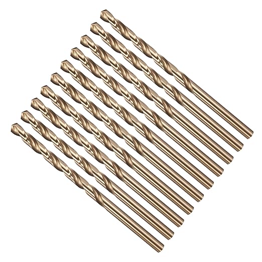 Drill Bit, #13 Cutting Diameter, 4341 HSS Gold Finish 135° Cutting Angle Number Jobber Bits - (Applications: for Drilling Soft Metal Plastic Wood), 10-Pieces
