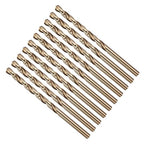 Drill Bit, #13 Cutting Diameter, 4341 HSS Gold Finish 135° Cutting Angle Number Jobber Bits - (Applications: for Drilling Soft Metal Plastic Wood), 10-Pieces