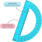 Zonon 36 Pack 6 Inch Plastic Protractor Back to School Protractors 180 Degrees Pink Blue Clear Protractors for Classroom Math Teacher Student Office Supplies