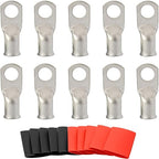 00 Gauge Tinned Copper Lugs 10 PCS 2/0 AWG - 1/2''(M12) Cable Lugs UL Listed Terminals 2/0 Gauge Wire Lugs Battery Cable Ends 10PCS Heavy Duty Closed End Crimp Copper Lugs + 10PCS 3:1 Heat Shrink Tube