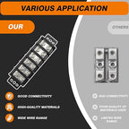 Terminal Blocks Double Row Stainless Steel 10-22 AWG Copper 600V/30A Rated 2-14 Poles Neat Circuit Solution 1 Pack TBD (6 Poles)