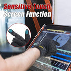 HANDLANDY Mens Work Gloves Touch screen, Utility Mechanic Gloves, Flexible Breathable Fit- Padded Knuckles & Palm
