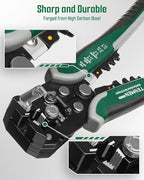 TESMEN TWS-322 Self Adjusting Wire Stripper with Non-Contact Voltage Detection, 4-in-1 Automatic Wire Stripper Tool, Universal Cutters and Crimping Tool, for 10-24 AWG Electrical Cable
