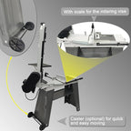 110V Horizontal Vertical Bandsaw 1/2HP 420W Bench Top Metal Cutting Bandsaw Machine with 100x150mm Cutting Capacity Tilting Vise 0-45° Casters Work Light for Metal & Non-Metallic Materials