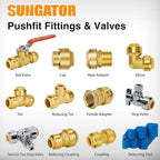 SUNGATOR Deburring Pipe and Depth Gauge Tool with Disconnect Clip Kit, Chamfering Removal Tool for 1/2", 3/4" and 1" PEX, Copper, CPVC Pipe